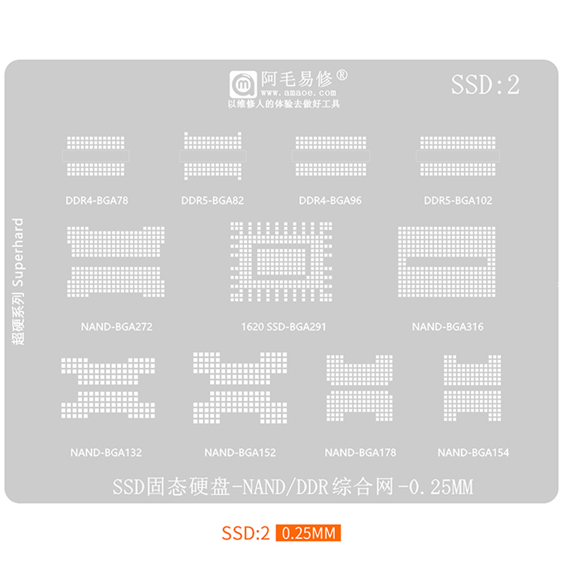 Ddr5 Kit - BGA Reballing Stencil per SSD NAND